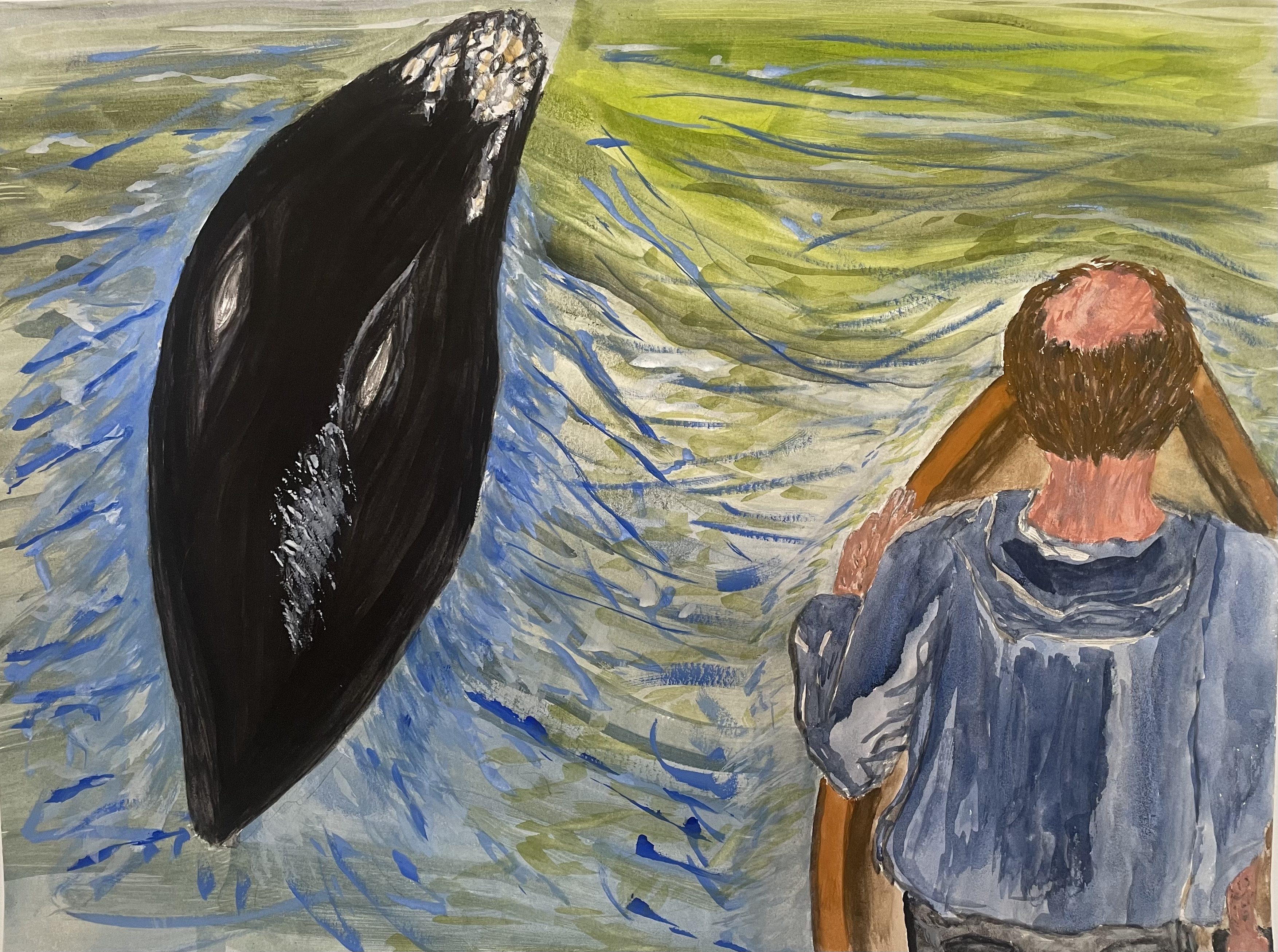 whale to surface painting